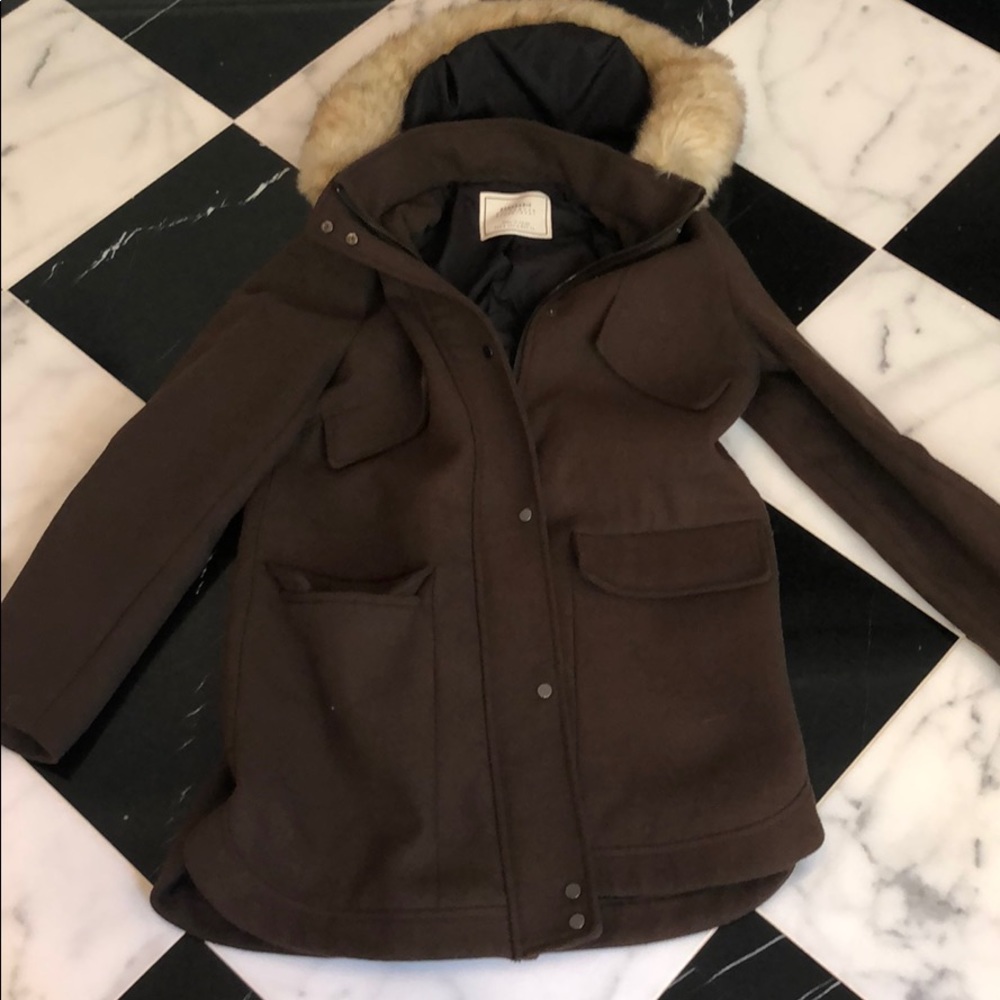 Brown fur hooded parka - very warm!